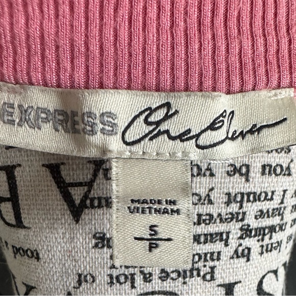 Express Pink Ruffle Cold Shoulder Top - Picture 6 of 6